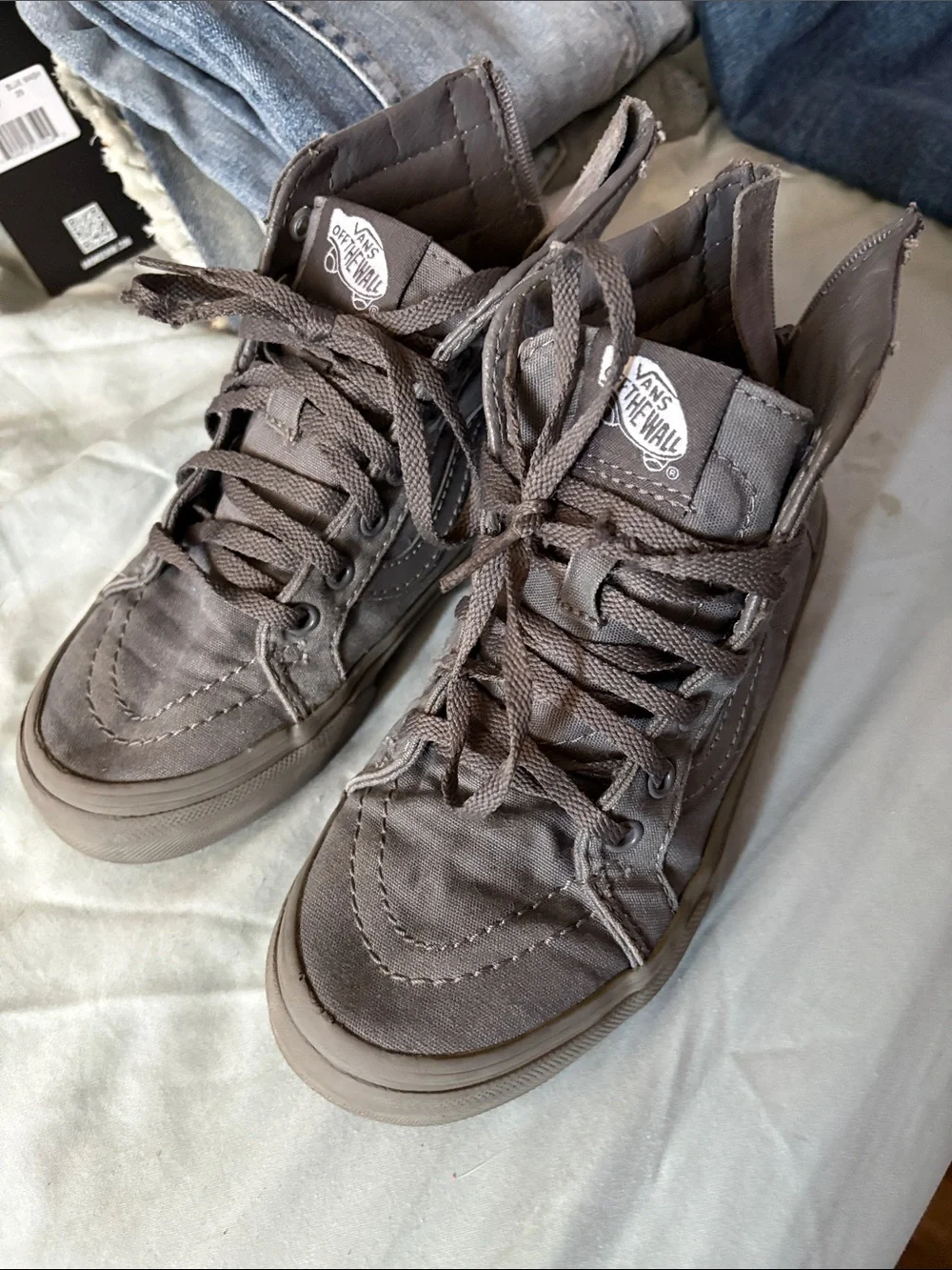 Vans High-Top Canvas Sneakers in Gray